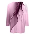 thumbnail image 5 of Besolor Hauts d'Été pour Femmes 2024 Mode Imprimé Col Rond T-Shirts Habillés Décontractés Blouse Manches 3/4 et Hauts, 5 of 5