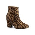 thumbnail image 1 of Unique Bargains Women's Side Zipper Block Heel Ankle Boots Leopard 9, 1 of 8