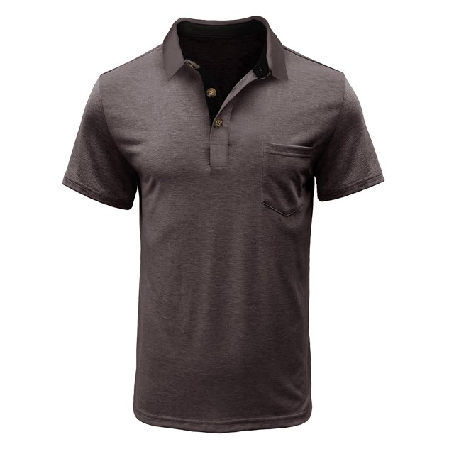 Dvkptbk Homme Manches Courtes Uni Décontracté Mode Col Rabattu Chandail Boutons T-Shirt Blouse