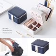 thumbnail image 3 of Leather Jewelry Display Box Organizer Multi Grids Ring Earrings Ear Studs Jewelries Case Storage Holder Containers Women White, 3 of 6