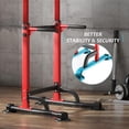 thumbnail image 2 of SOGES Height Adjustable Power Tower Dip Stands Pull up Bar Strength Training for Home Gym Red, 2 of 8