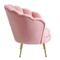 thumbnail image 4 of Heavenly Collections Modern Light Pink Velvet Accent Chair - Mid-Century Seashell Armchair with Gold Metal Legs - Ideal for Bedrooms & Makeup Vanities  Cream:, 4 of 6