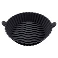thumbnail image 1 of Pot de Friteuse à Air Chaud en Silicone, Doublure de Cuisine, Micro-Ondes Réutilisable, Antiadhésif, Résistant à la Chaleur, Panier de Cuisson pour Légumes, Grille, Doublure de Friture de Remplacement, Noir, 1 of 6