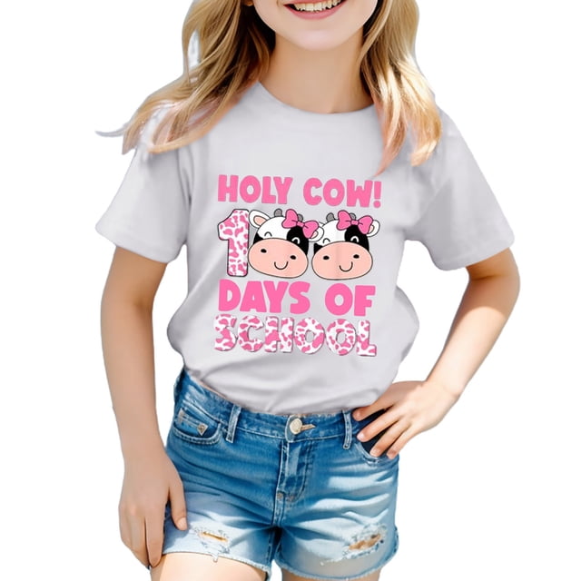 TZEWGL T-Shirts pour Enfants Manches Courtes Imprimés Graphiques Col Rond Vêtements pour Filles Garçons Taille 4-5T