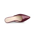 thumbnail image 4 of BLISSFUL STEP Women's Pointed Toe Stiletto Heels Slide Mules Burgundy (Size 9), 4 of 6