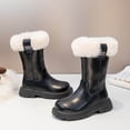 thumbnail image 4 of Girls Winter Solid Color Side Zip Thigh High Boots Warm Data Boots, 4 of 7