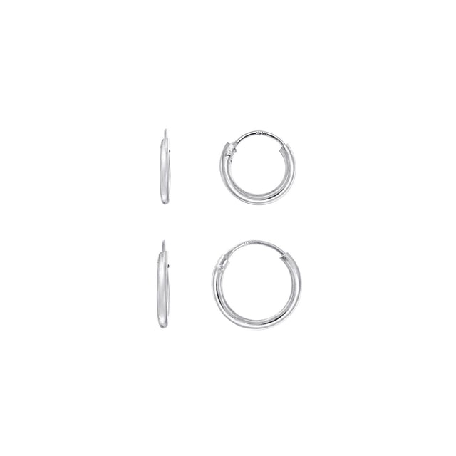 Luxury Designs Ensemble de 2 créoles en argent sterling