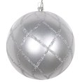 thumbnail image 1 of Vickerman MT198107D 4.75 in. Silver Candy Glitter Net Ornament - 3 per Bag, 1 of 3