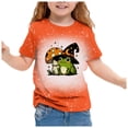 thumbnail image 1 of GDREDA Mignon Halloween T-Shirt à Manches Courtes Imprimé pour Filles Haut Décontracté à Col Rond pour les Festivités d'Automne Vert, 6-7 Ans, 1 of 4