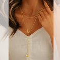 thumbnail image 2 of ORUYROP Collier Chic en Y pour Femmes, Collier Ras du Cou en Acier Inoxydable/plaqué Or/noir, Boîte Cadeau, 2 of 7