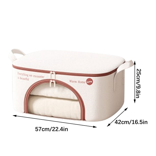 Storage Bag With Large Capacity Zipper Closure Ningbo Proof Cotton And Linen Handle Bedroom Quilt Clothing Storage And Packaging