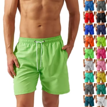 Yuyuzo Shorts for Men Drawstring Elastic Waisted Casual Summer Beach Shorts Solid Color