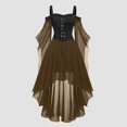 thumbnail image 2 of Robes Style Gothique pour Femmes Grande Taille Robe Midi Élégante avec Manches Évasées en Chiffon Tenue de Soirée Ourlet Irrégulier, 2 of 5