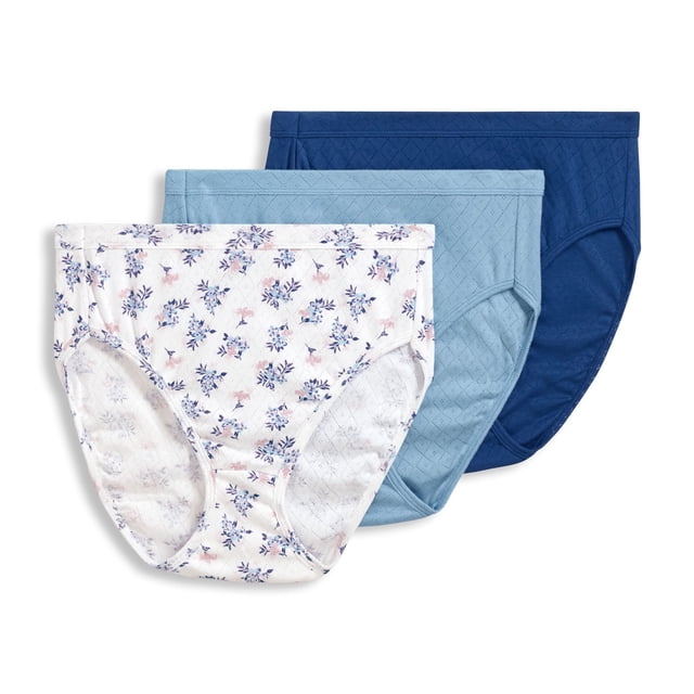 Jockey Women's 100% Cotton Elance Breathe French Cut - 3 Pack