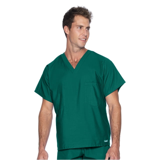 Landau Essentials Haut de Sarrau à Encolure en V : 1 Poche, Réversible, Unisexe, Coupe Classique Décontractée Sarraus Médicaux 7502