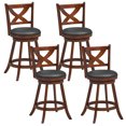thumbnail image 1 of Gymax Swivel Bar Stools Set of 4  24 Inch Counter Height Bar Chairs w/ High Backrest, 1 of 9