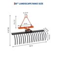 thumbnail image 3 of Edtara 3 Point Tractor Landscape Rack, 50 Inch Heavy Duty Steel With Replaceable Spring Tines & Hitch Pin, Fits Category-0/Cat-1, Quick Mount for Garden, Lawn, Farm and Grass Maintenance, 3 of 7