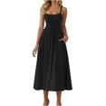 thumbnail image 1 of Yuyuzo Robes pour Femmes Décontractées Robes Maxi Smockées Bretelles Spaghetti Évasées Ligne A Longue Fluide Robe d'Été de Plage, 1 of 6