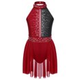 thumbnail image 3 of Runhomal Robe de Danse Ballet Sans Manches pour Filles Enfants, Justaucorps de Gymnastique Bourgogne 6, 3 of 6