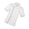 thumbnail image 2 of ziyahi Men Women Chef Uniform Single Breasted Cook Short Sleeve Coat L Red, 2 of 8