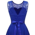 thumbnail image 4 of Aboser Robes en Dentelle pour Invitées de Mariage pour Femmes Robe de Mère de Mariée pour Mariage Sans Manches Asymétrique Formelle Robes de Soirée Superposées Robe de Fête de Bal, 4 of 4