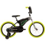 Huffy 18" Electro-Light Kids' Bike, Fits Riders 42" - 49", Gray/Green, Kids, Unisex
