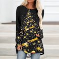thumbnail image 2 of Pisexur Hauts de Noël pour Femmes Manches Longues Imprimé Vacances T-Shirt Mode Col Rond Chandail Décontracté Ample Automne Sortie, 2 of 5