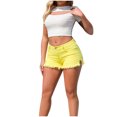 thumbnail image 1 of Yuyuzo Womens High Waisted Shorts Summer Stretchy Ripped Shorts Classic Solid Color Shorts with Pockets, 1 of 4