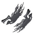 thumbnail image 3 of Gas  Decals, 2PCS 150x65mm Sun Block Fuel  Sticker Universal 3D  For Decorations Silver,Black, 3 of 8