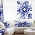 thumbnail image 1 of Symmetrical Blue White Fractal Flower - Floral Canvas Art Print, 1 of 3