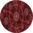 thumbnail image 1 of Ahgly Company Tapis Rond Lavable en Machine Intérieur Transitionnel Rouge Bordeaux, 3 Pieds Rond, 1 of 7