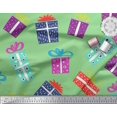 thumbnail image 2 of Soimoi Green polyester Crepe Fabric Gift Box Party Print Fabric by the Yard 52 Inch Wide, 2 of 5