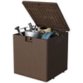 thumbnail image 2 of EDTara Joanakaren Coffre de Terrasse Extérieur, Banc de Rangement Étanche de 28 Gallons avec Siège, Résistant aux Uv, Verrouillable, Capacité Robuste de 480 Lb, Design en Osier Brun pour l'Organisation du Patio et du Jardin, 2 of 8