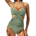thumbnail image 1 of DPTALR Women's Solid Color Jumpsuit Bikini Swimsuit, 1 of 3