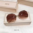 thumbnail image 2 of Irregular  Sunglasses Women Brand Designer Gradient Fashion Sun Glasses Female Rimless Metal Curved Temples, 2 of 8
