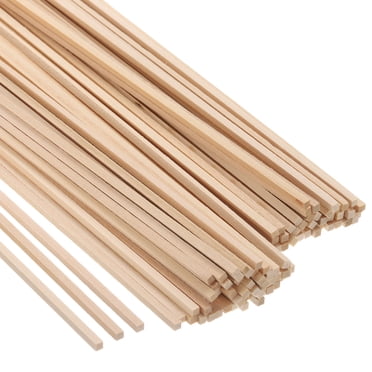 Unique Bargains Tiges de Goujon 1/8 Po Bâtons en Bois Goujons Carrés en Bois de 12 Po de Long 100 Pcs
