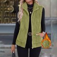 thumbnail image 2 of Wensltd Gilet Sans Manches Chaud pour Femmes Léger Couleur Unie Col Rabattu Gilet en Peluche, 2 of 9