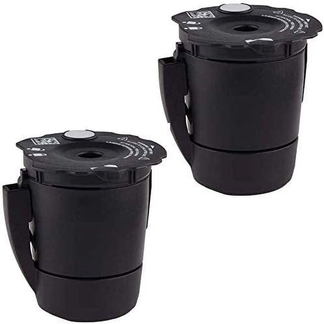 Reusable Coffee Filter compatible with Keurig My K-Cup 1.0&2.0 all Keurig home Coffee makers (black, 2pcs/pack)
