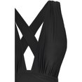 thumbnail image 4 of Women's One Piece Swimsuit Ruched Cross Over Solid Beach Swimwear Bathing Suits, 4 of 6