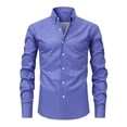 thumbnail image 1 of LOVZFMLL Men's Shirts, Solid Fashion Button-Down Shirt, Versatile for Work Business, V-Neck Relaxed Fit Long Sleeve Fall Clothes, 1 of 2