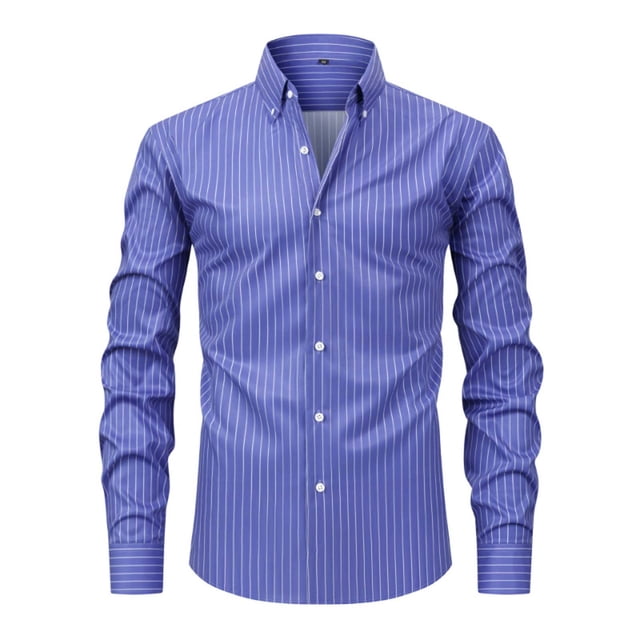 LOVZFMLL Men's Shirts, Solid Fashion Button-Down Shirt, Versatile for Work Business, V-Neck Relaxed Fit Long Sleeve Fall Clothes