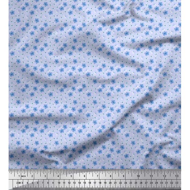 Soimoi Rayon Fabric Floral Shirting Decor Fabric Printed Yard 56 Inch Wide