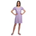 thumbnail image 2 of Moomaya Chemise de Nuit Imprimée Manches Courtes en Coton Col en Dentelle pour Femmes, 2 of 5