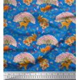 thumbnail image 1 of Soimoi Polyester Crepe Fabric Tree,Floral & Deer Animal Print Fabric by Yard 52 Inch Wide, 1 of 3