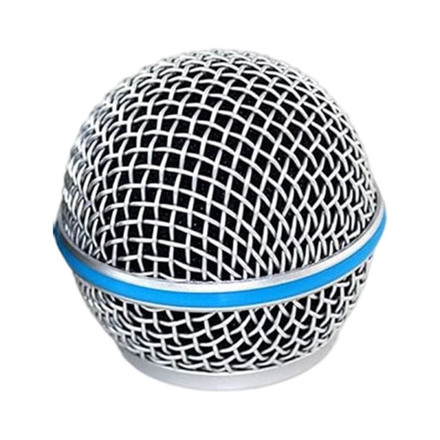 pitrice Grille de Microphone de Remplacement Portable Professionnelle Détachable Filaire Sans Fil avec Éponge Intégrée KTV Fête Concert Tête de Micro Pièce Type 2