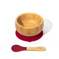 thumbnail image 1 of allBambu Bamboo Baby Bowl with Suction & Spoon - Cherry, 1 of 6