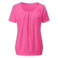 thumbnail image 4 of Erwazi T-shirt d'Été à Manches Courtes pour Femmes, Col Rond, devant Plissé, T-Shirt Décontracté, 4 of 7