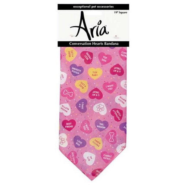 Aria DT8874 75 Conversation Hearts Bandana, Rose
