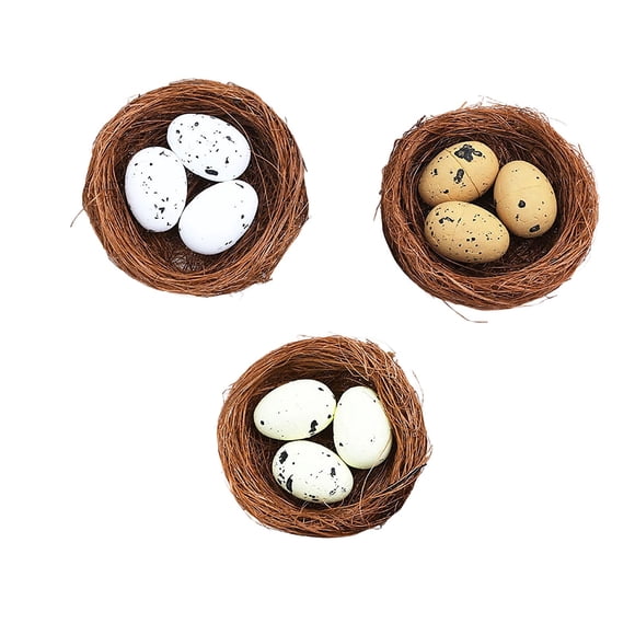 Yhmxh Home Decor Mini Faux Nests With Speckled Eggs Easter Eggs Welcome Home Decorations Spring Decor