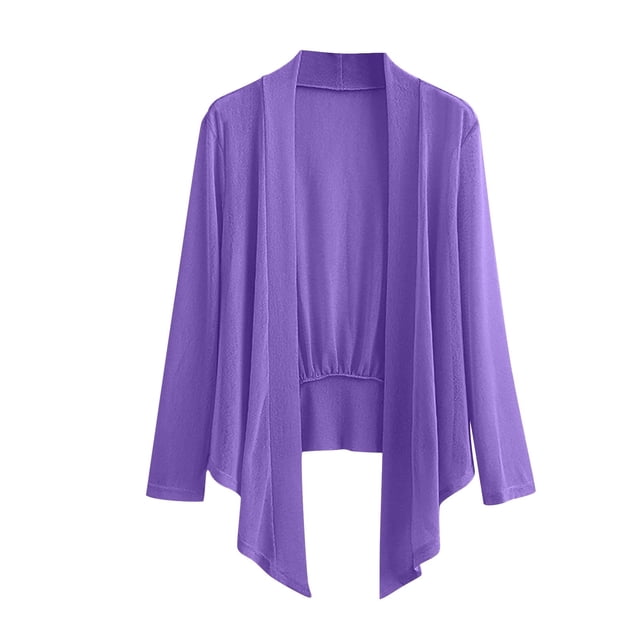 vdgthytj Womens Cardigan Lightweight Long Sleeve Open Front Mesh Tops Plus Size Casual Solid Color Cardigan